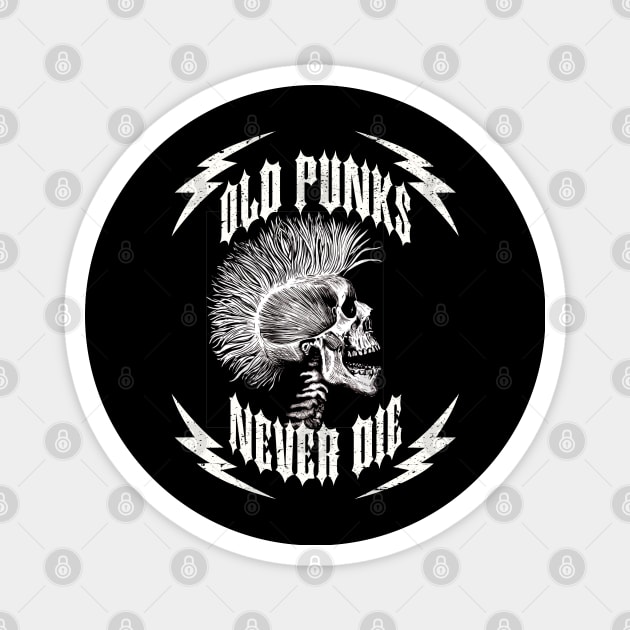 Old Punks Never Die Lightning Bolts Magnet by artswitches